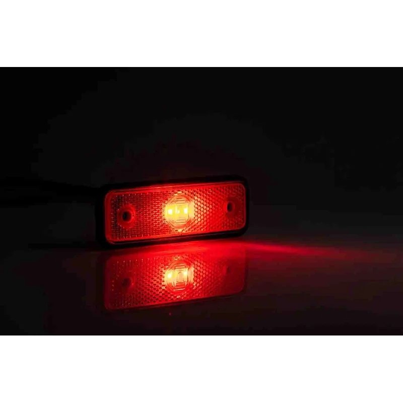 LED markeringslicht rood | 12-24V | 50cm. kabel | 1,5mm². connector