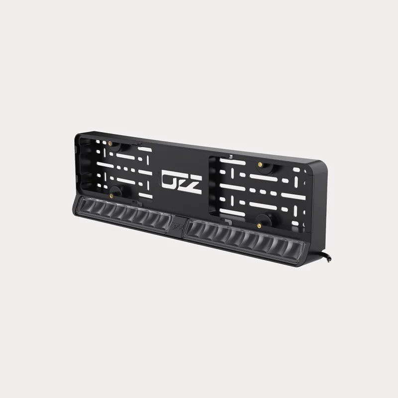 OZZ DLP1 kentekenplaathouder met lichtbalk, zwart met 2 LI