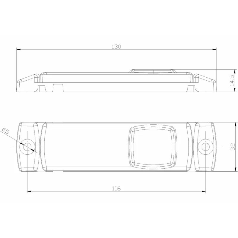 LED markeerverlichting amber 12/36V 1,5m + Superseal