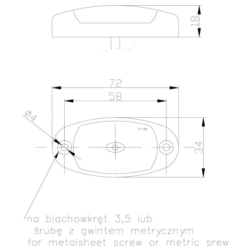 Feu de position LED orange | 12-24V | câble de 50cm. avec 0,75mm². connecteur