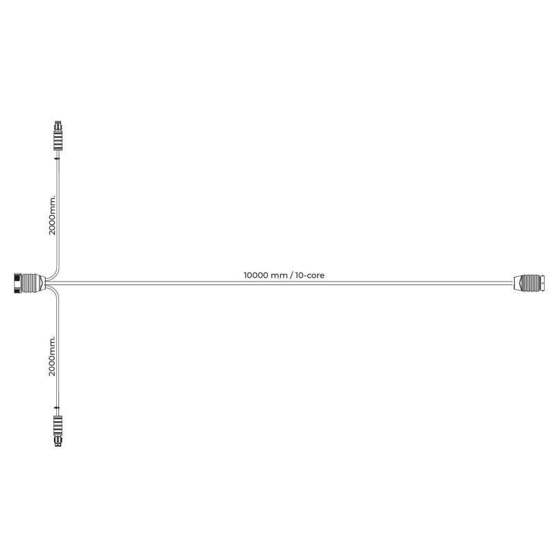 Hoofdkabel 10m | incl zij-kabel | 10-aderig | 2x 15P Bajonet