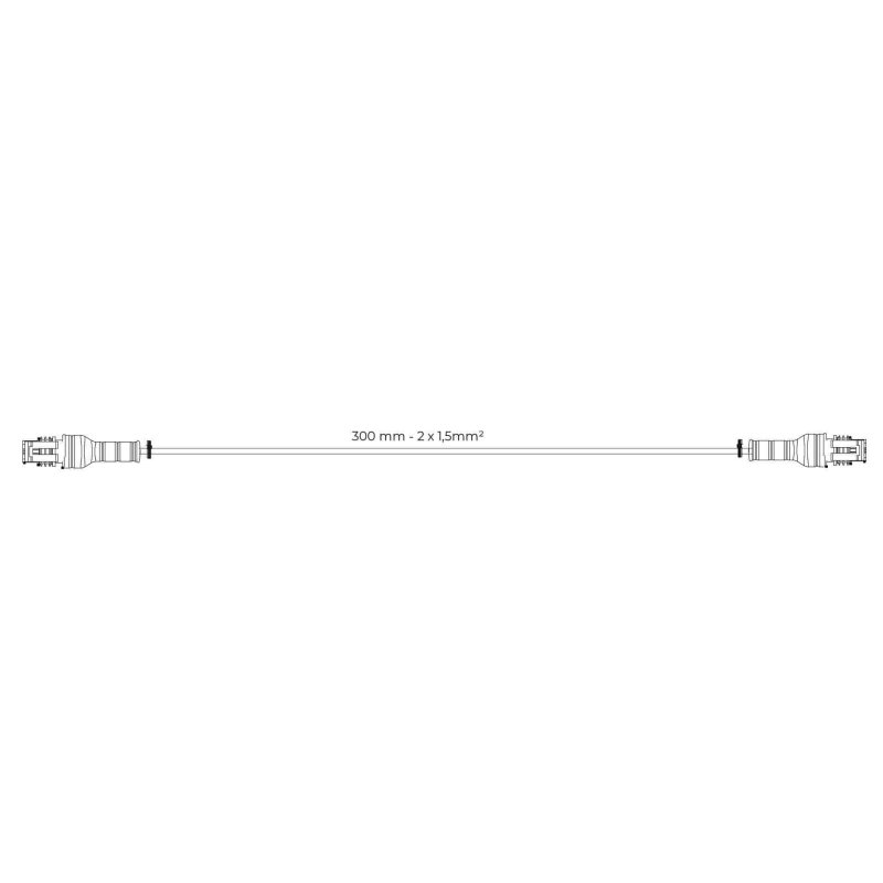 tussenkabel Superseal 30cm | 2x1,5mm² | 2x female