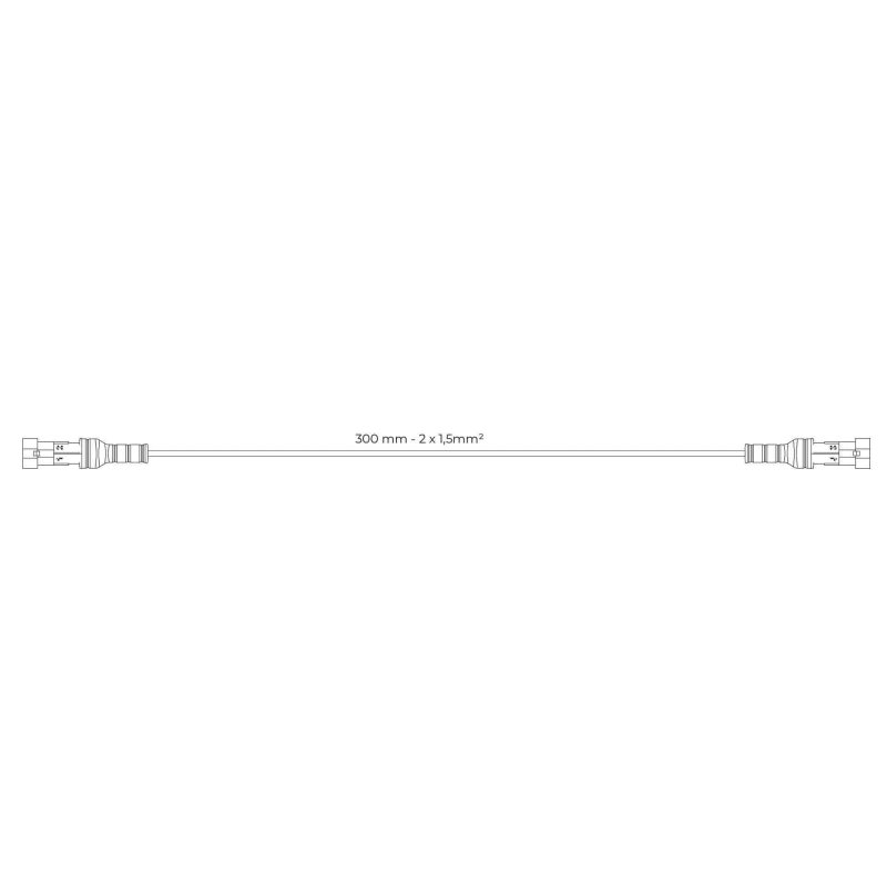 tussenkabel Superseal 30cm | 2x1,5mm² | 2x male