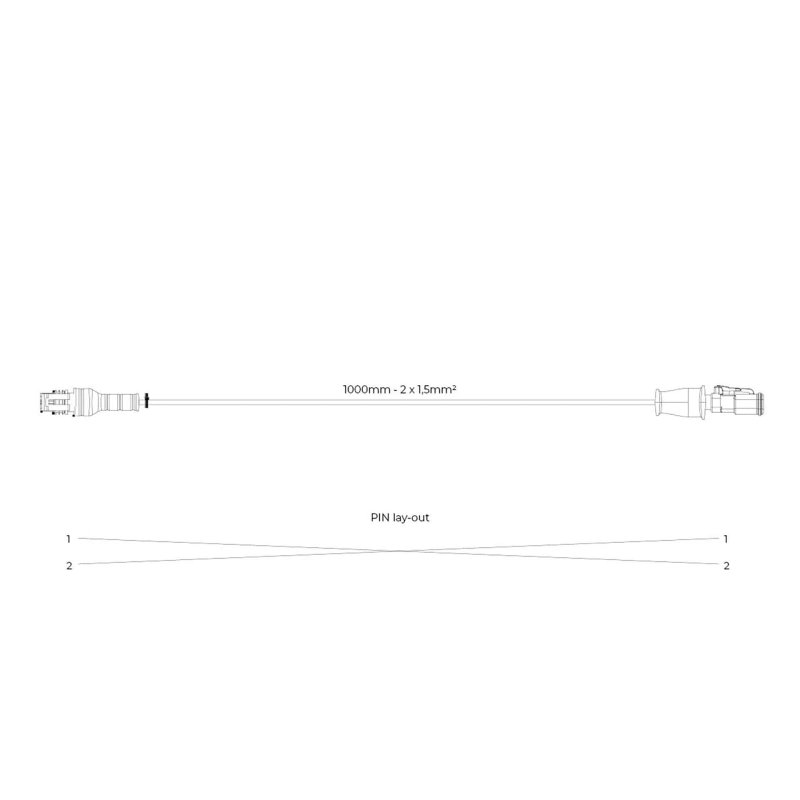 verloopkabel Superseal > Deutsch 1m | 2x1,5mm² | 2x female