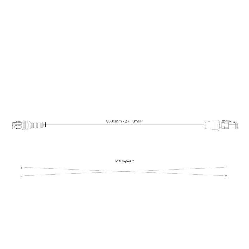 verloopkabel Superseal > Deutsch 8m | 2x1,5mm² | 2x female