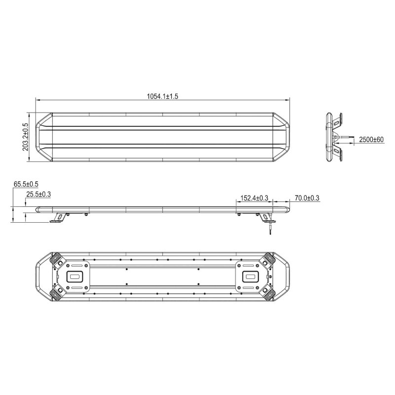 LED dakset amber | 1054mm | 12-24V | incl. controller