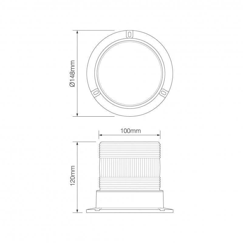 LED flits zwaailamp amber | 10-30v | R10