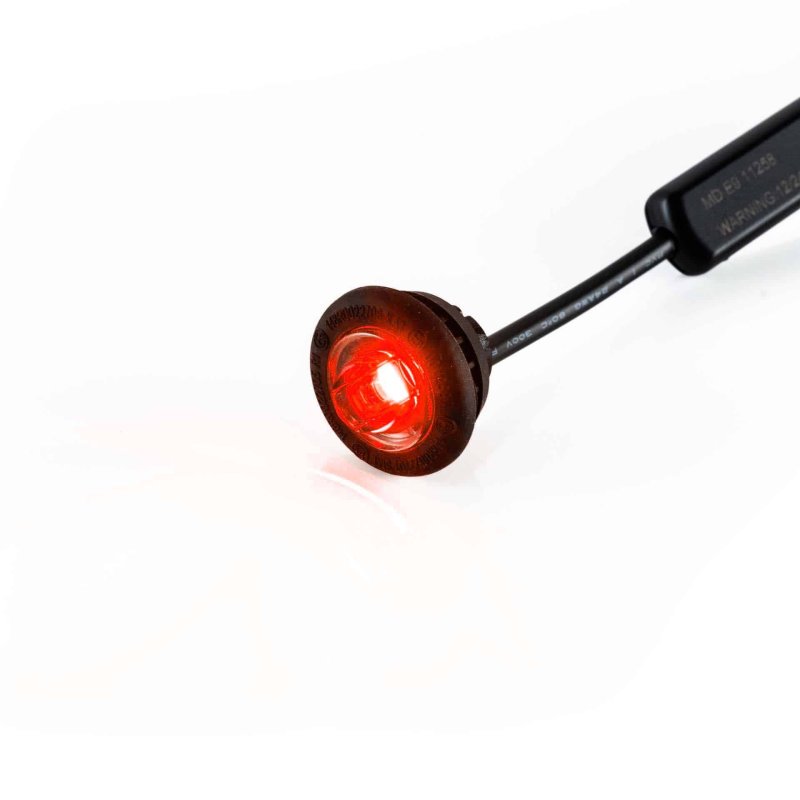 LED markeerlicht rood met R65 flitser 12-24V 200cm kabel