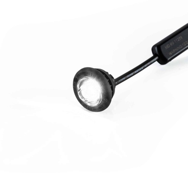 LED markeerlicht wit met R65 flitser 12-24V 200cm kabel