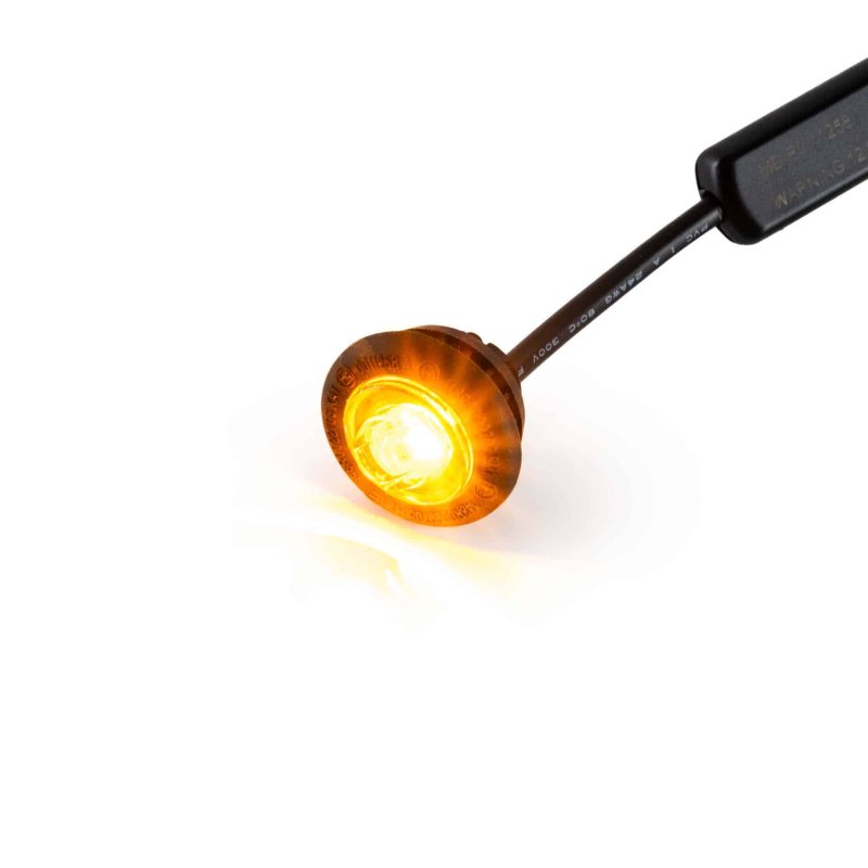 LED markeerlicht wit met R65 flitser 12-24V 200cm kabel