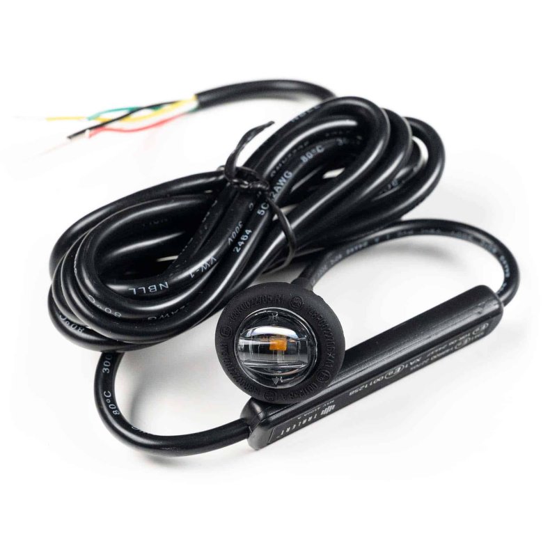LED markeerlicht wit met R65 flitser 12-24V 200cm kabel
