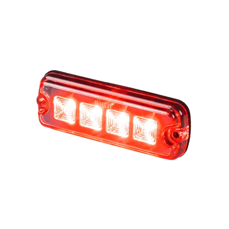 LED R10 flitser 4-LED rood 12-24V 200cm kabel