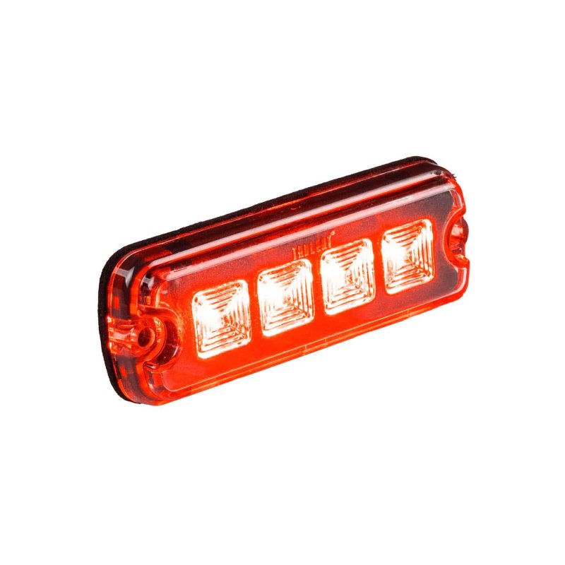 LED R10 flitser 4-LED rood 12-24V 200cm kabel