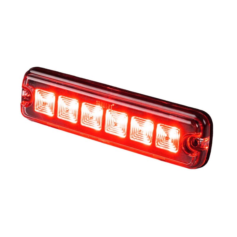 LED R10 flitser 6-LED rood 12-24V 200cm kabel