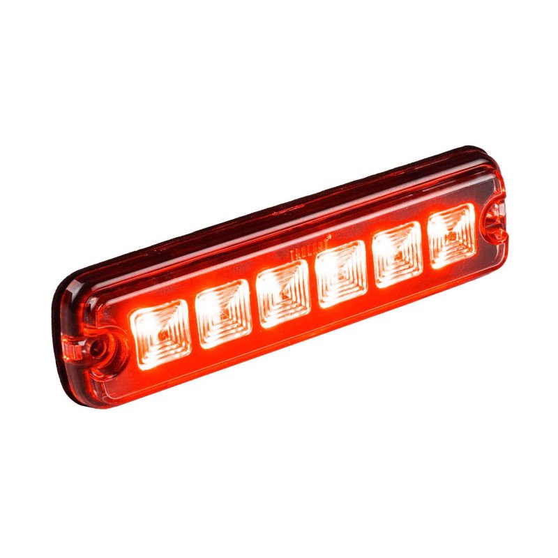 LED R10 flitser 6-LED rood 12-24V 200cm kabel
