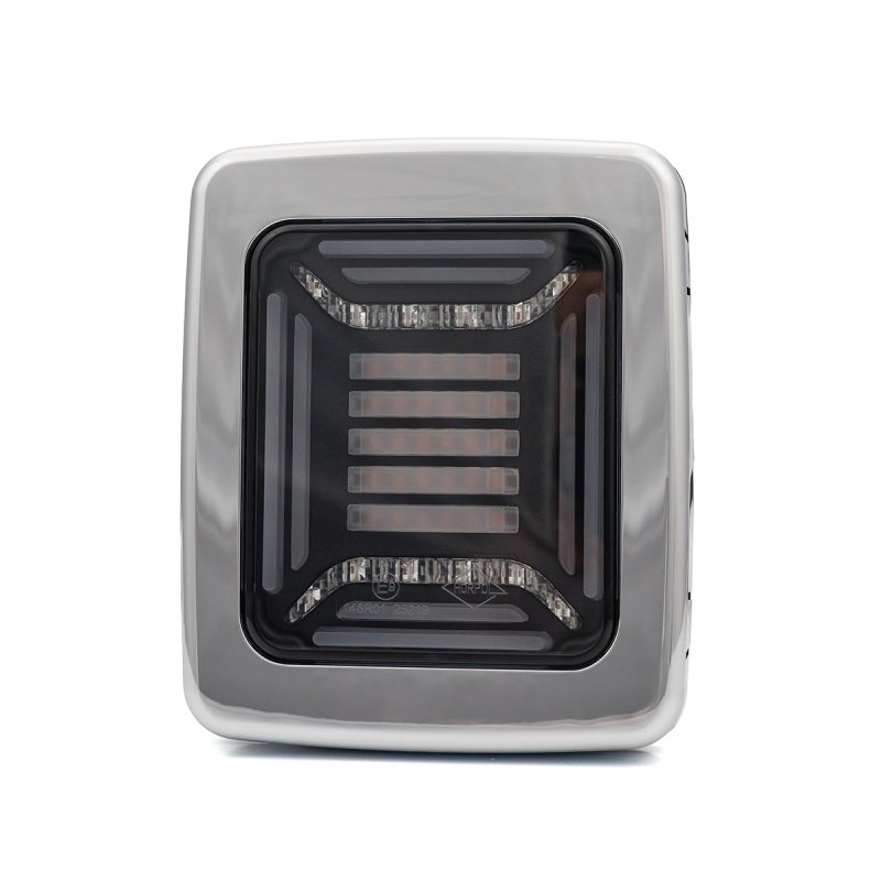 LED achterlicht | chrome | 12-24V | 100cm kabel |H+V montage
