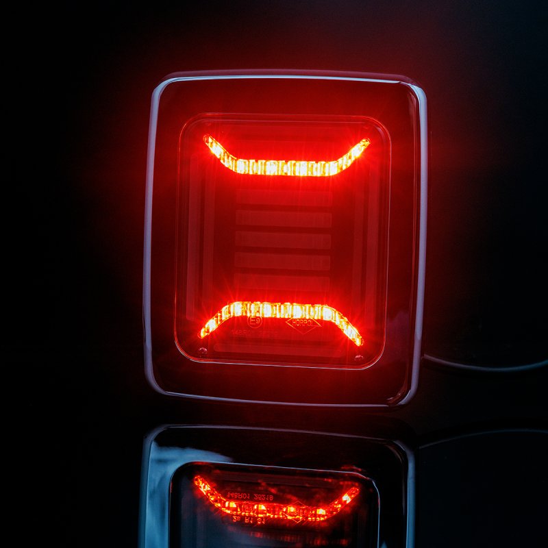 LED achterlicht | chrome | 12-24V | 100cm kabel |H+V montage