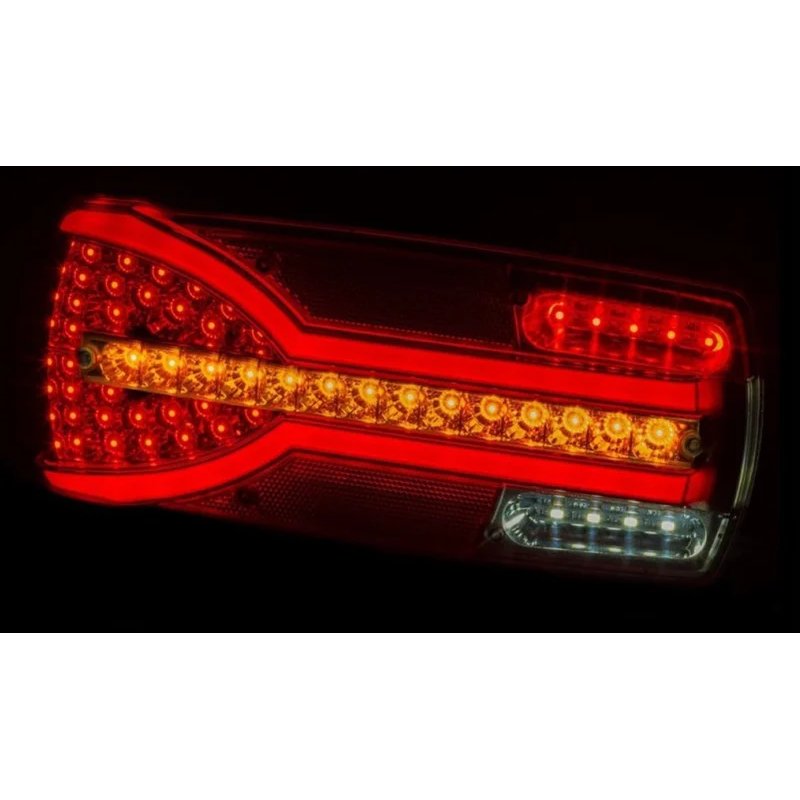 Gauche | Feu arrière LED clignotante dynamique | 12-24V | Connecteur AMP 7-PIN