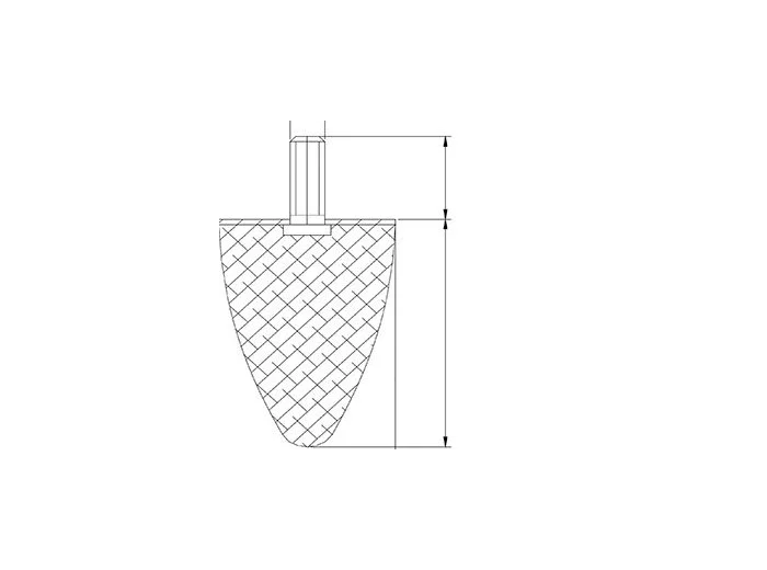 Butee caoutchouc 30 mm M8 x 12