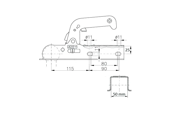 Boîtier D50 carré 50 force 750