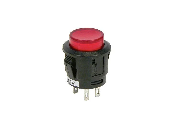 Interrupteur à pression rouge 12V 20A