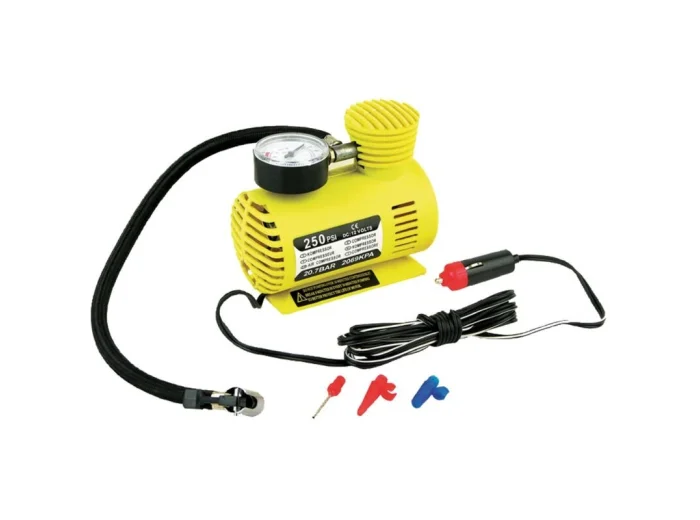 Mini compresseur à air jaune 12V