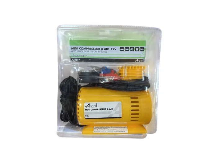 Mini compresseur à air jaune 12V