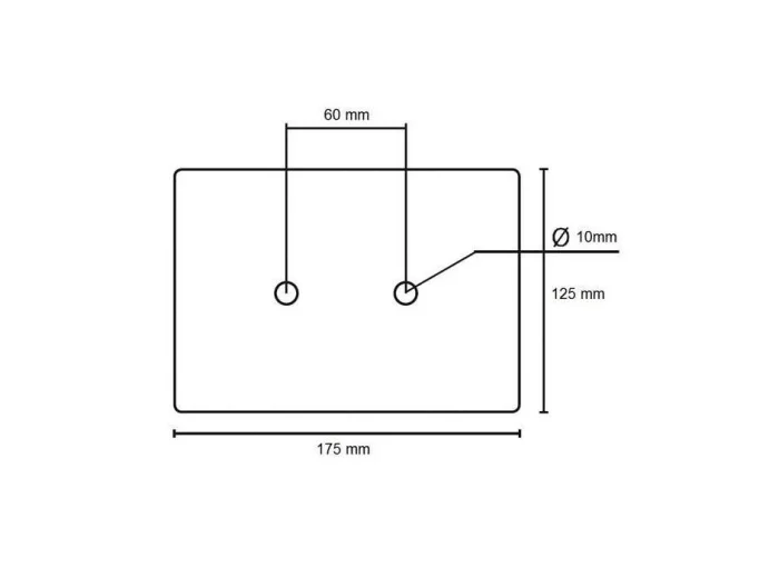 Platine renfort 175x125mm entraxe 60mm