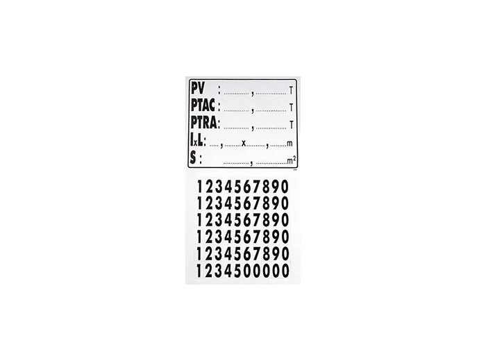 Plaque de tare adhesive
