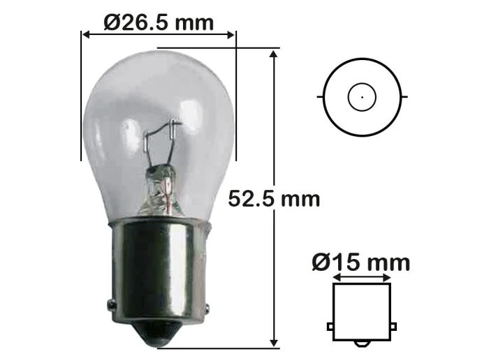 Ampoule poirette 24V BA15S boîte de 10