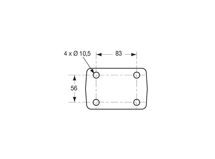Chape mixte d'attelage 4 trous 11mm entraxe 83x56mm 3500 kg