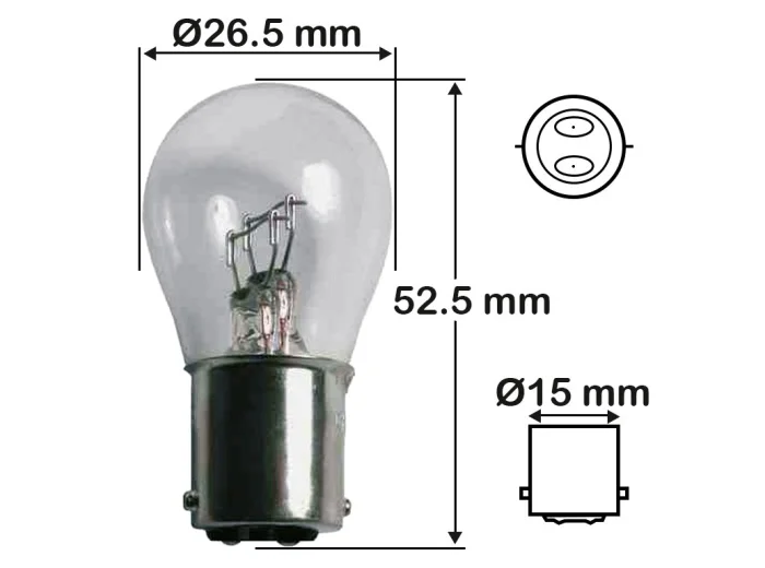 Ampoule poirette bay 15D 12V blister X2