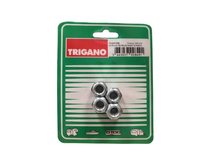 Écrou de roue 10mm plat 17 spherique blister X4