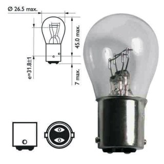 Ampoule BAY 21/5W 12V X1