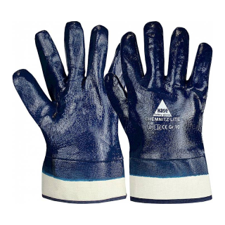 gant de travail coton avec revêtement nitrile intégral taille 12 blanc / bleu