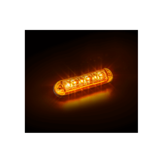 R65 LED flitser 6 LED's amber | 12-24V 15cm kabel (4-patronen)