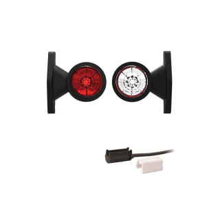 feu d'encombrement rood/wit universel P&R câble 200mm, 1,5mm² 12/24V