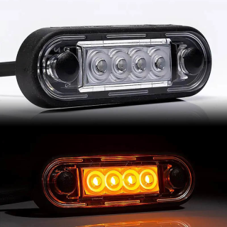 LED feu de position latéral orange, 150mm extrémité ouverte 12-24V