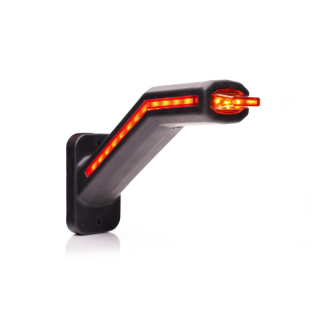LED Feu de gabarit LED droite incl. feu clignotant, clair cabuchon 12-24V