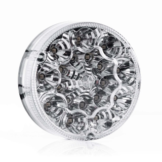 Feu arrière LED rond, cabuchon transparent 24V 50cm cable