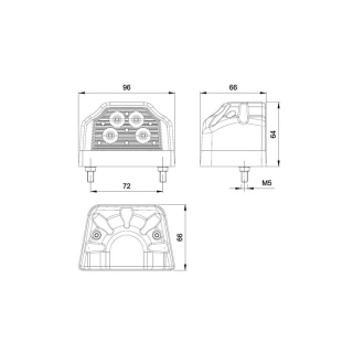 éclairage de plaque LED 12/24V Connecteur coulissant blanc