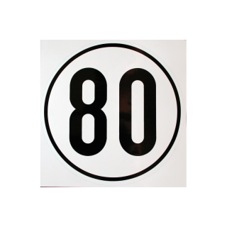 autocollant de balisage 40 km/h pour l'Allemagne Ø200mm blanc avec liseré noir et lettres noires