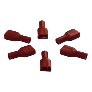 manchon pour prise plate complètement isolé pour le fil 0,5 – 1,5mm2 6,3x0,8,mm Rouge