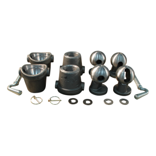 jeu de rotules articulées pour remorque tribenne, 3-faces 5000kg