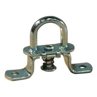 espagnolette TIR avec cheville acier ressort zingué pour œillet 42x22mm