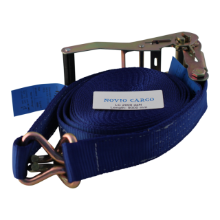 sangle d'arrimage, double, avec cliquet et double point boucle 50mm 9000mm polyester