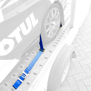 sangle d'arrimage pour transporteur de voiture bleu 50mm 2500mm polyester