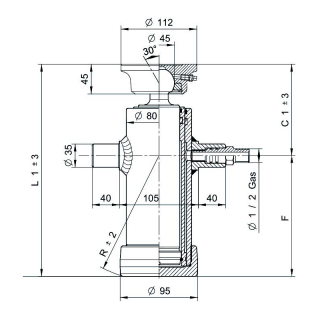 vérins téléscopiques 3,5ton course 695mm 2 expansions tête soudable