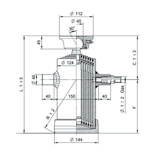 vérins téléscopiques 6ton course 840mm 6 expansions tête soudable