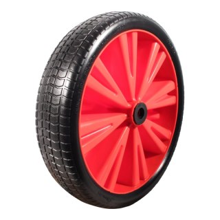 pneu en PU + roue 4.00x8 (369x83) bloc PU + 2.50Ax8 roulement à rouleaux Ø20 NL75mm plastique Rouge